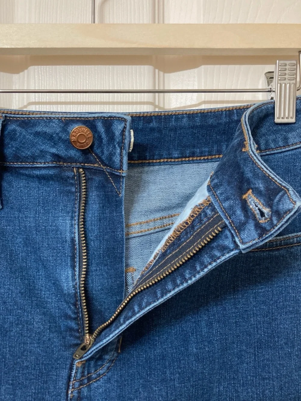 Madewell Dark Wash Front Slit Jean Skirt 28 Coastal Cowgirl Denim Preppy Summer